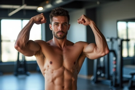 A man engaged in light exercise, depicting men's health and fitness.