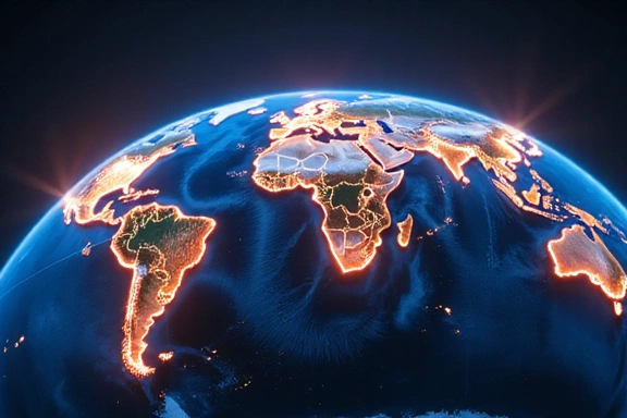 Globe with shipping routes highlighted